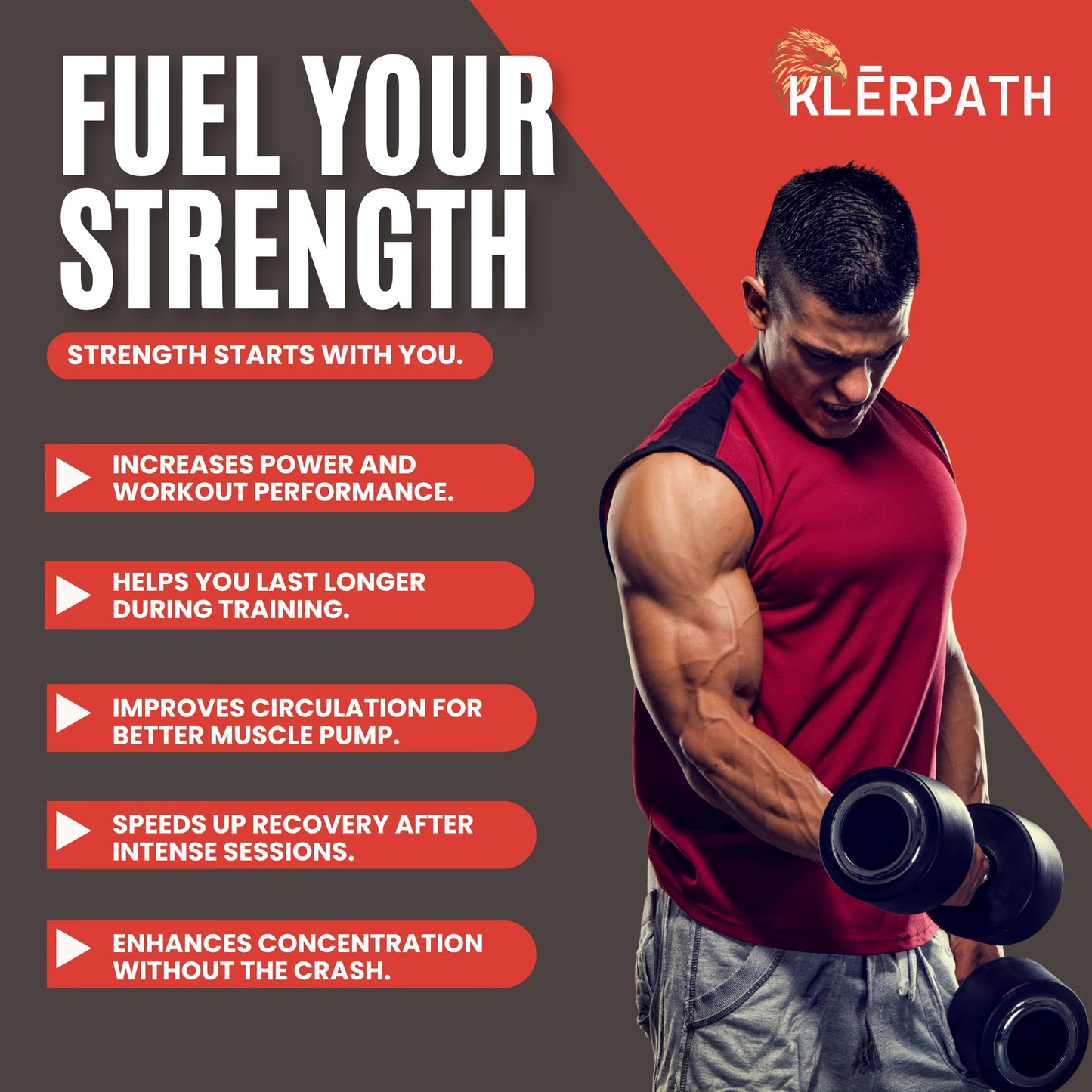 Klerpath GroMuscle Pre Workout Powder 14.55 Ounce