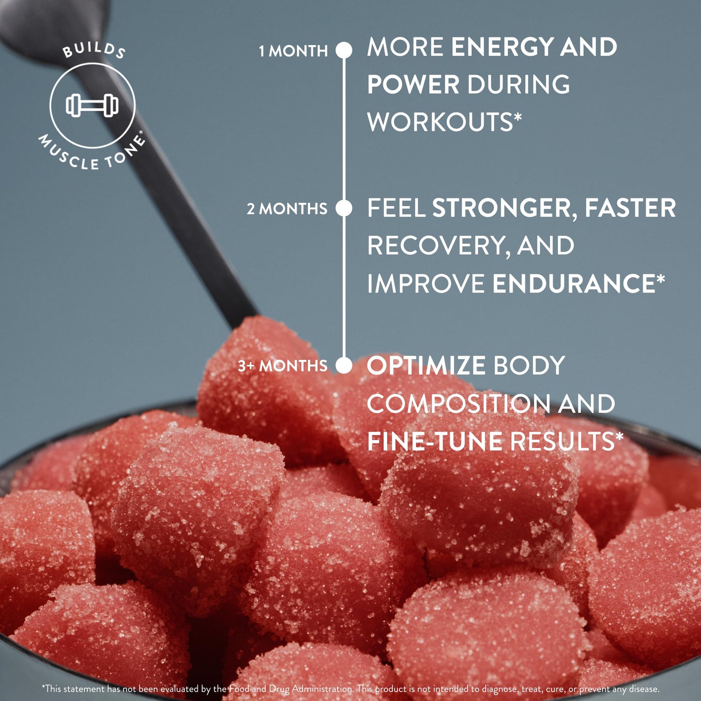 Arrae Tone Gummies Creatine Monohydrate for Women – Support Lean Muscle, Strength & Recovery – Mixed Berry Flavor, 60 Gummies