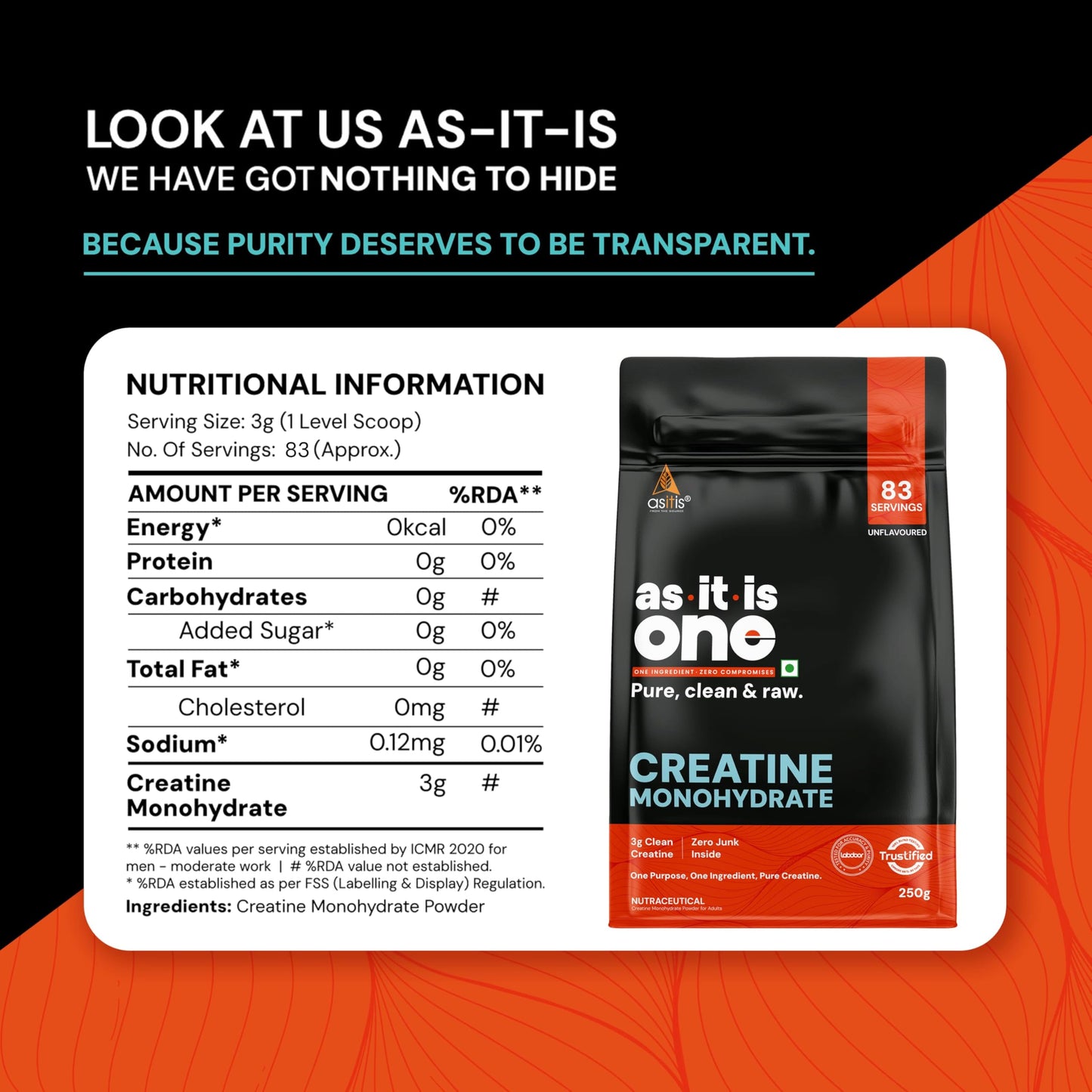 Asitis Nutrition Creatine Monohydrate Powder 8.8 Ounce (Pack of 1)