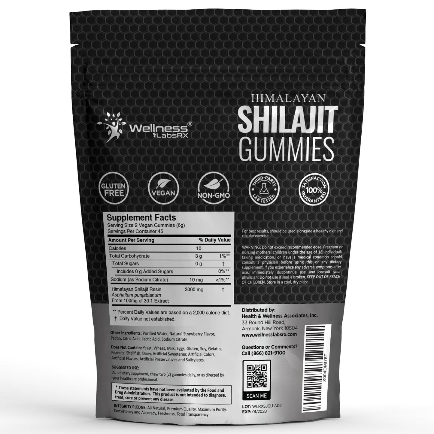 WELLNESS LABSRX Shilajit Gummies Gummy 90 Count