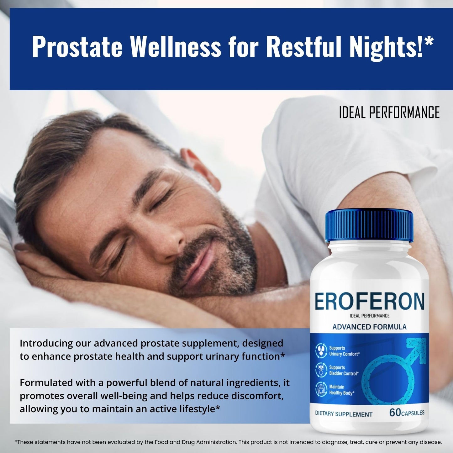 IDEAL PERFORMANCE Eroferon Prostate Health Capsules, 60 Count