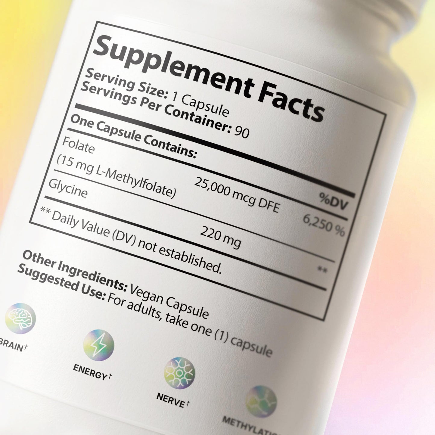 CLEAN HEALTH LAB L-Methylfolate 15mg 5-MTHF Active Folate Capsule, 90 Count