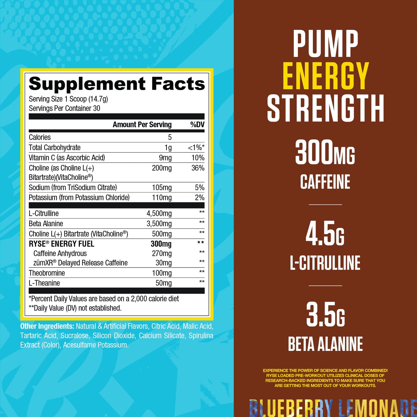 RYSE Up Supplements Loaded Pre Workout Powder 15.3 Ounces