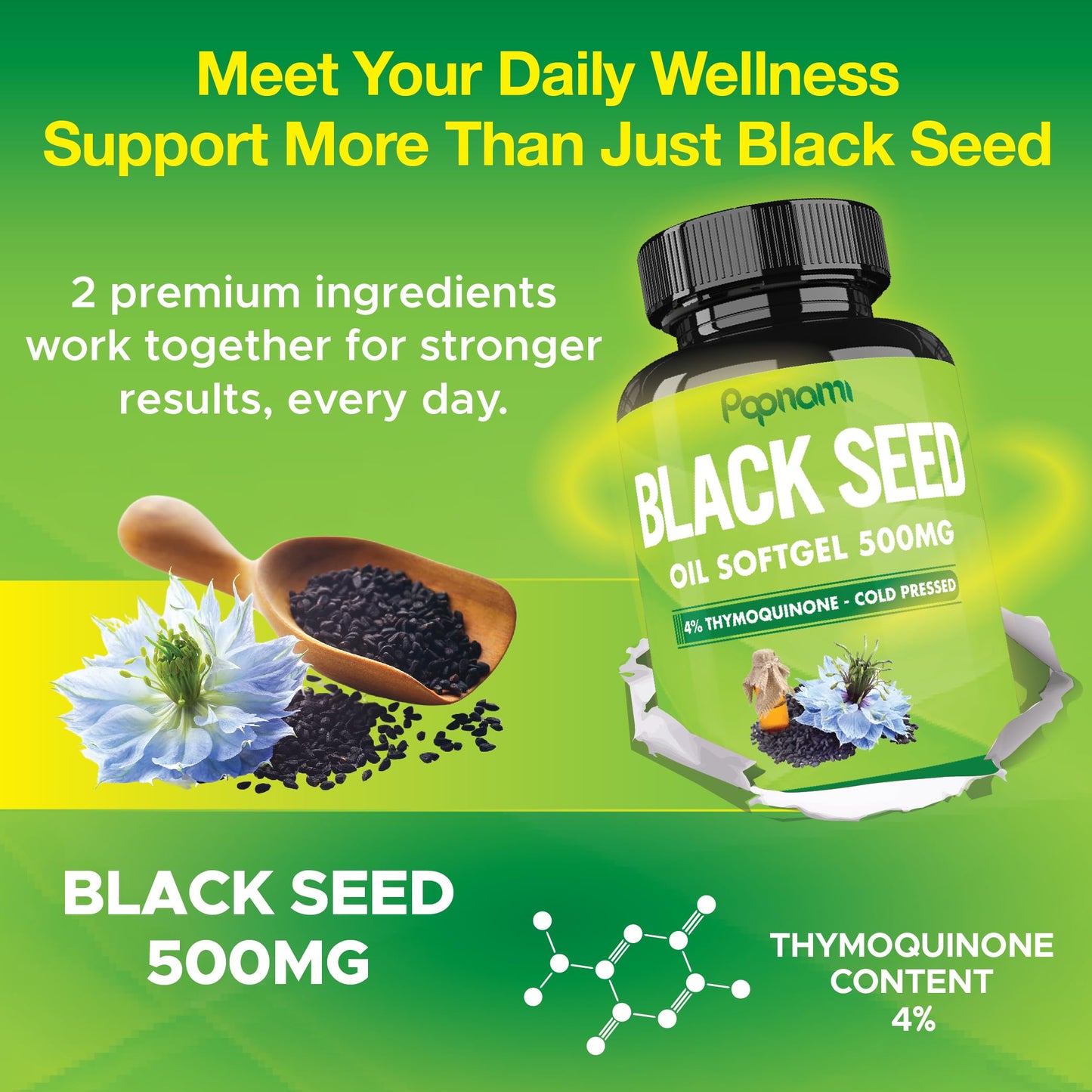 Papnami Premium Black Seed Oil Softgel Capsules, 120 Count