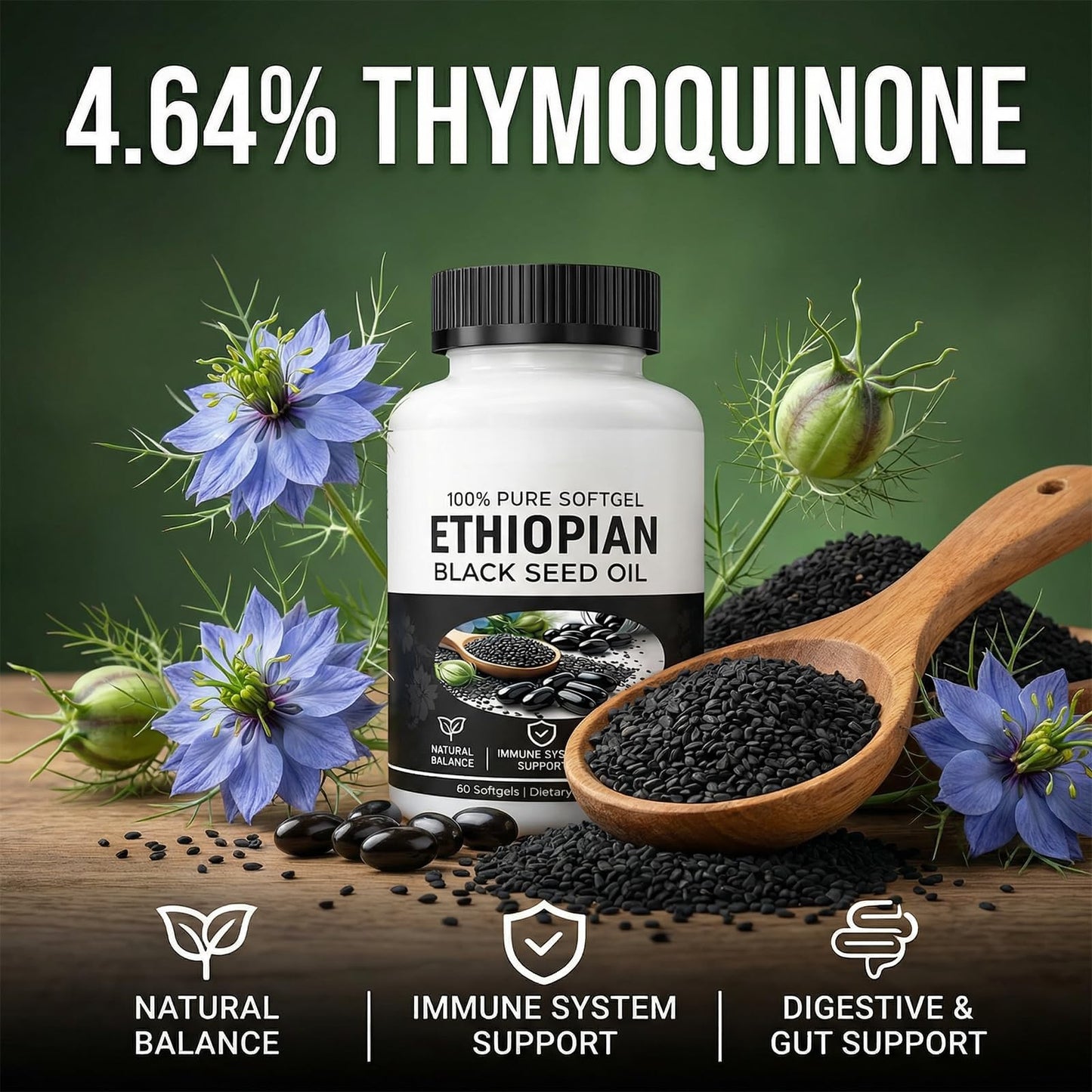 HIDLY Black Seed Oil Capsule 60 Count