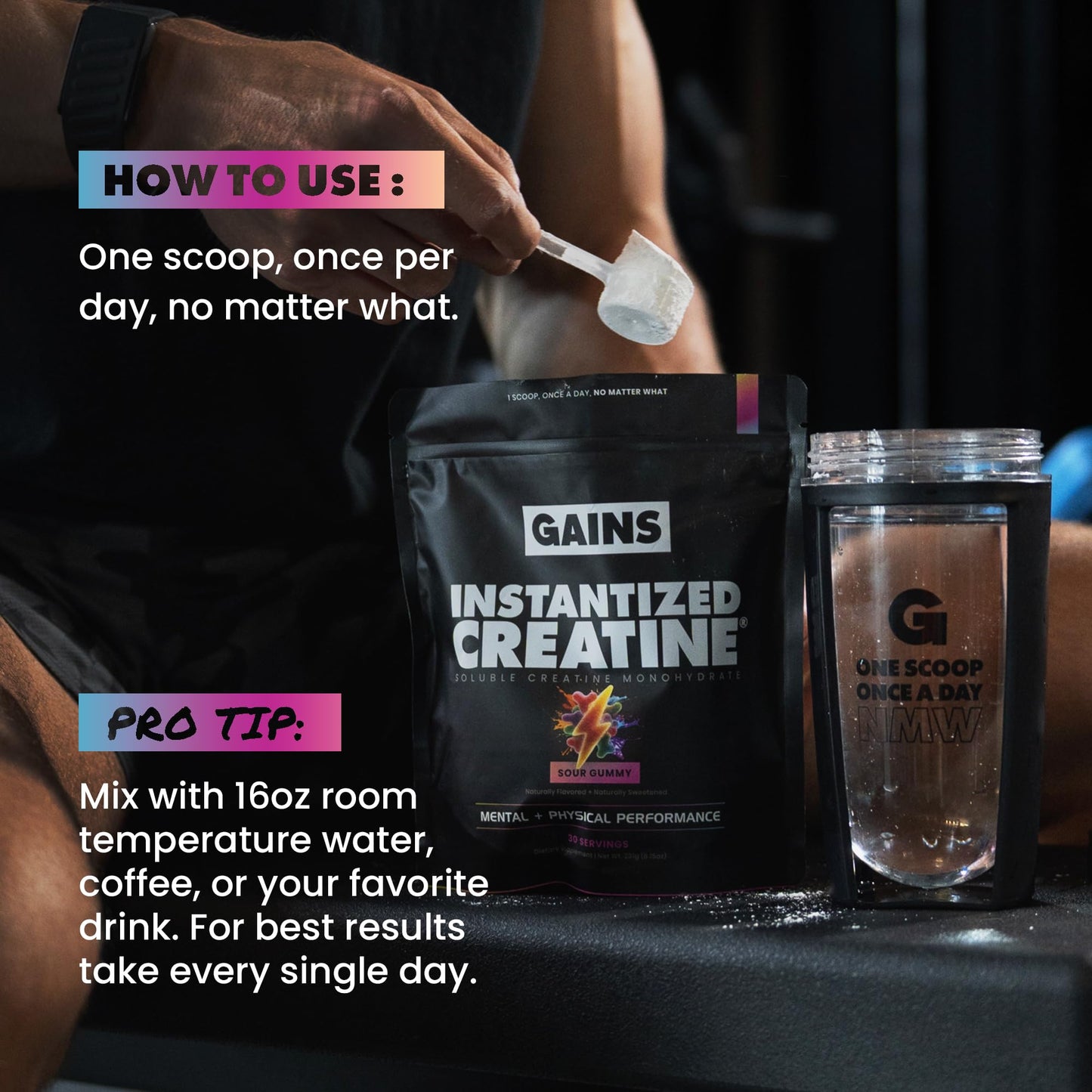 Gains in Bulk Instantized Creatine Monohydrate Powder 30 Servings