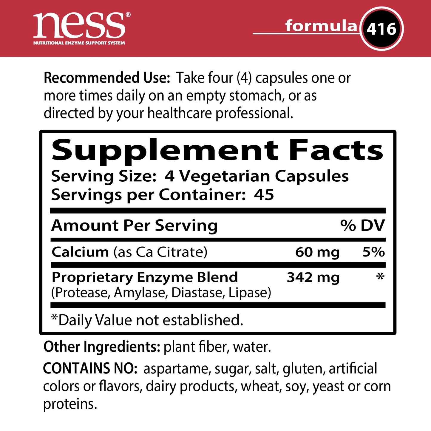 NESS Protease + Calcium Capsule, 180 Capsules