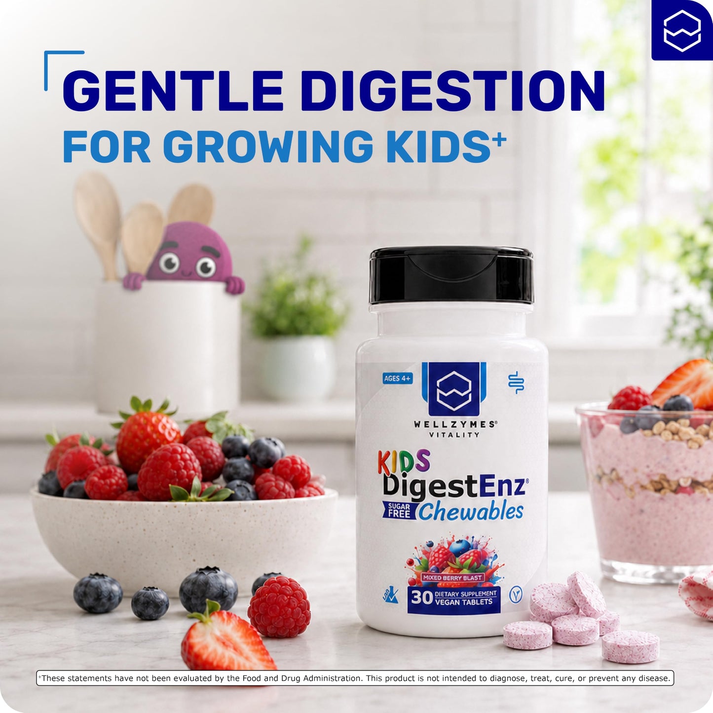 Wellzymes DigestEnz Kids Tablets 90 Count