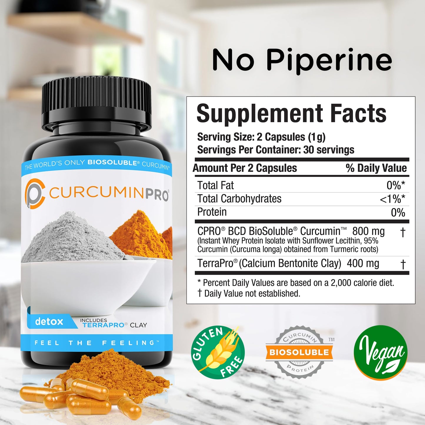 curcuminpro Detox Turmeric Supplement Capsules 60 Count