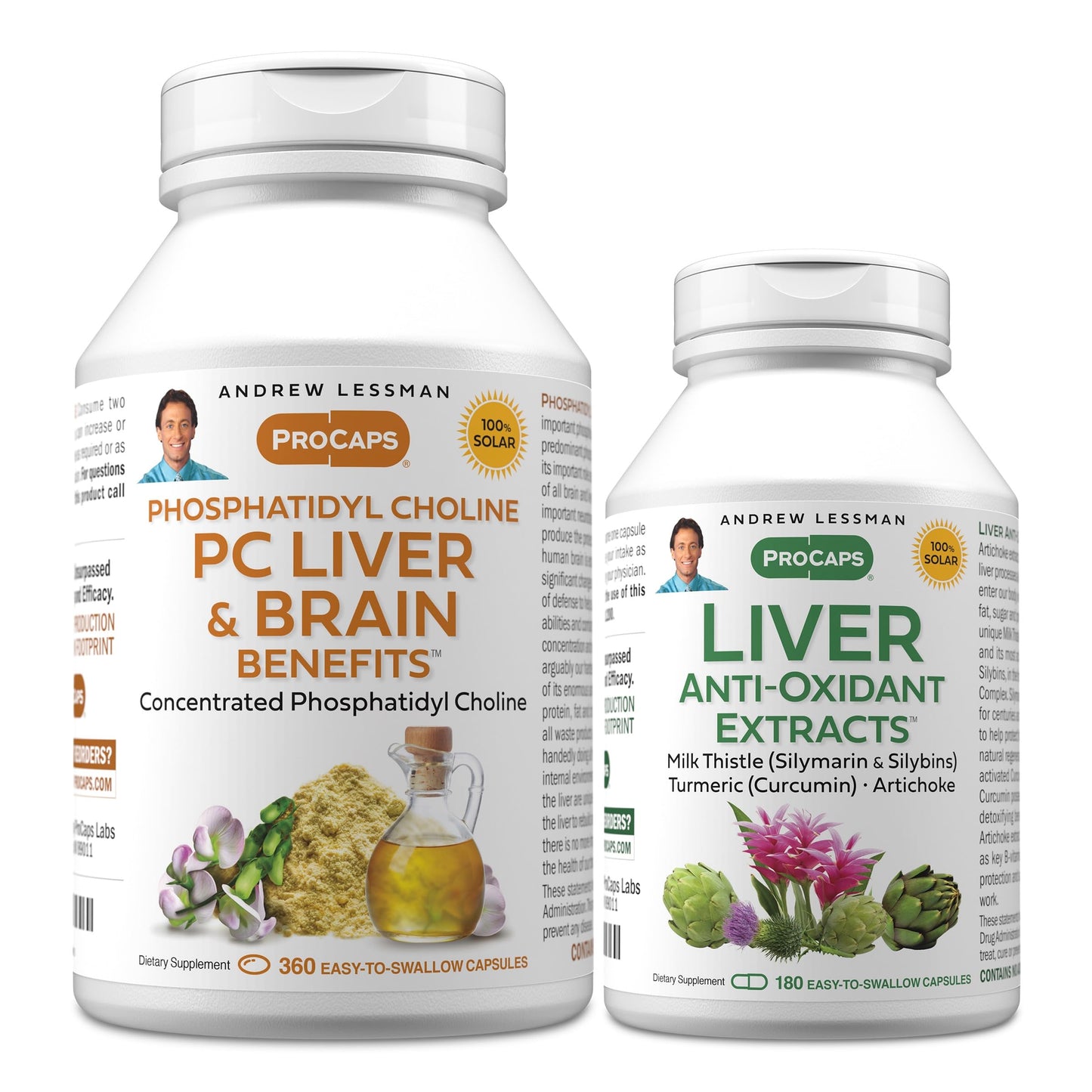 ANDREW LESSMAN PC Liver and Brain Benefits + Liver Antioxidant Extracts Kit 540 Capsules