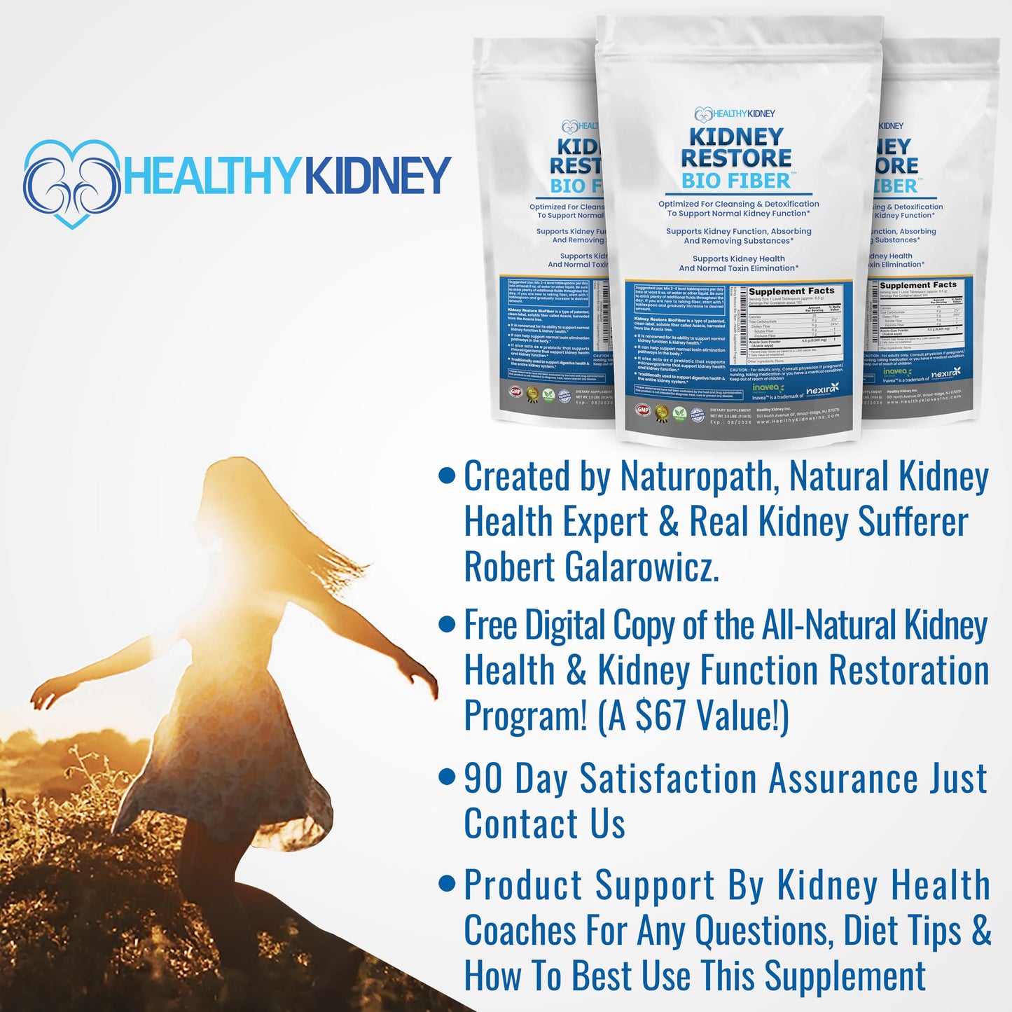 Kidney Restore Bio Fiber Kidney Cleanse Detox & Repair - Restorative Kidney Support & Kidney Supplement to Remove Waste, Kidney Health Supplement - Add to Tea for Kidney Health Powder 40
