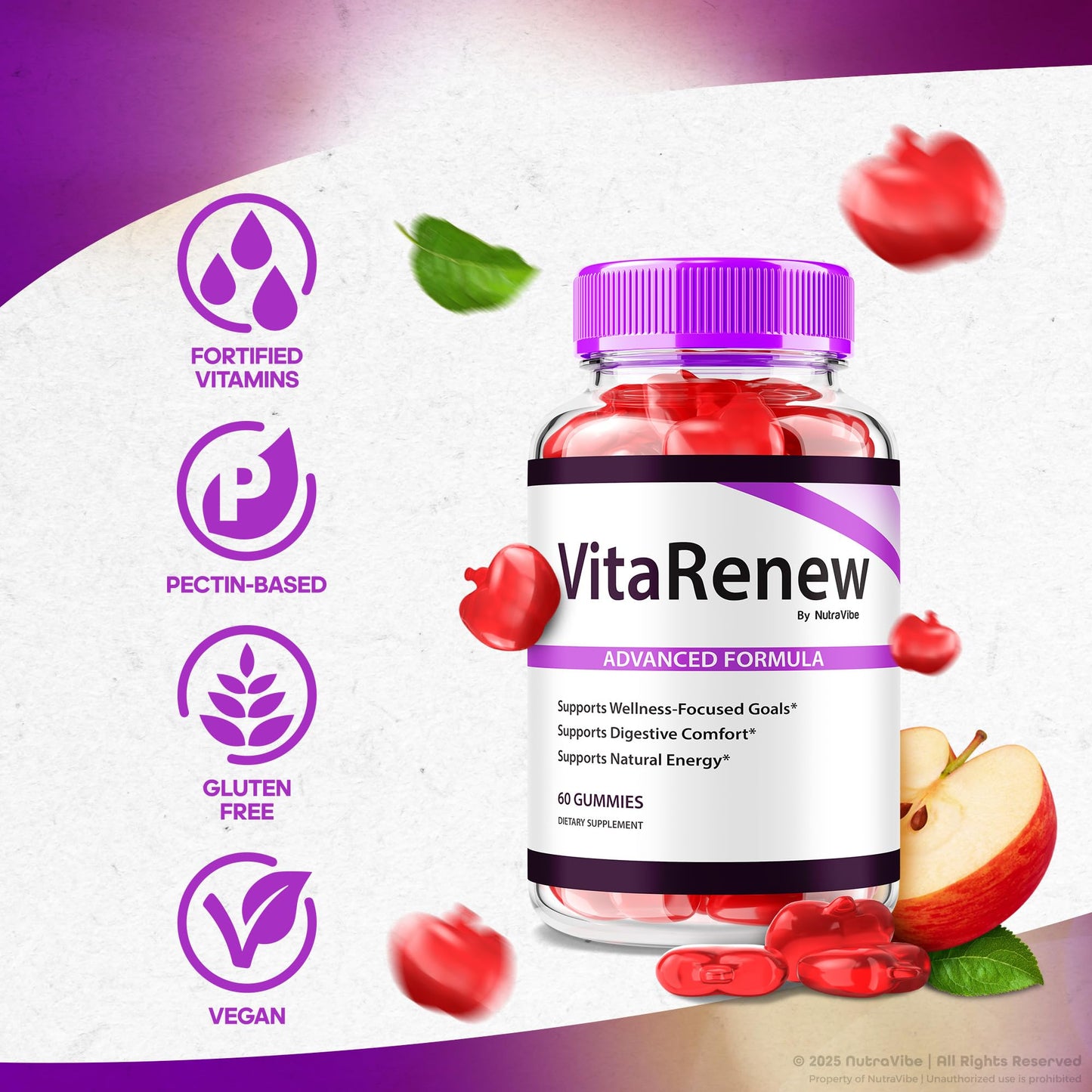 NutraVibe VitaRenew Gummies, 180 Gummies