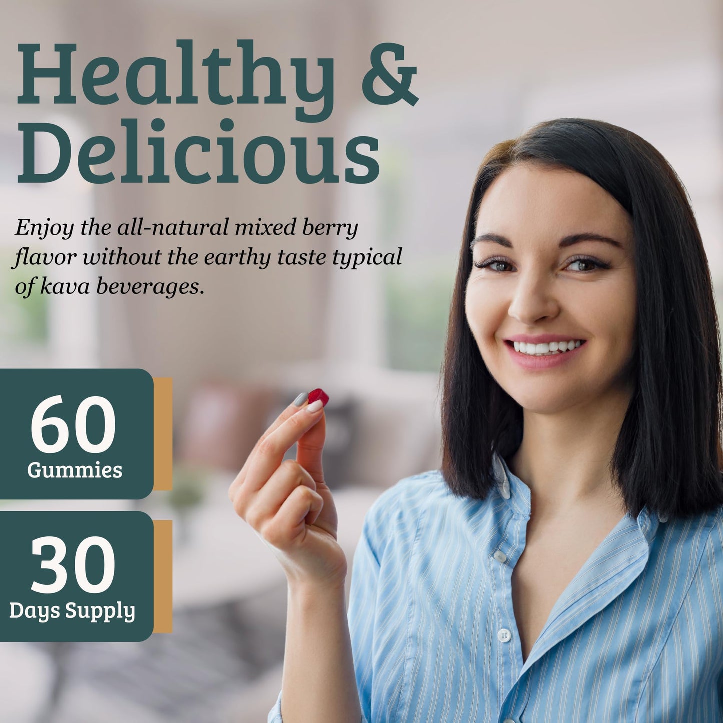SUNMED Kava Gummies for Stress Relief & Deep Calm 60 Count