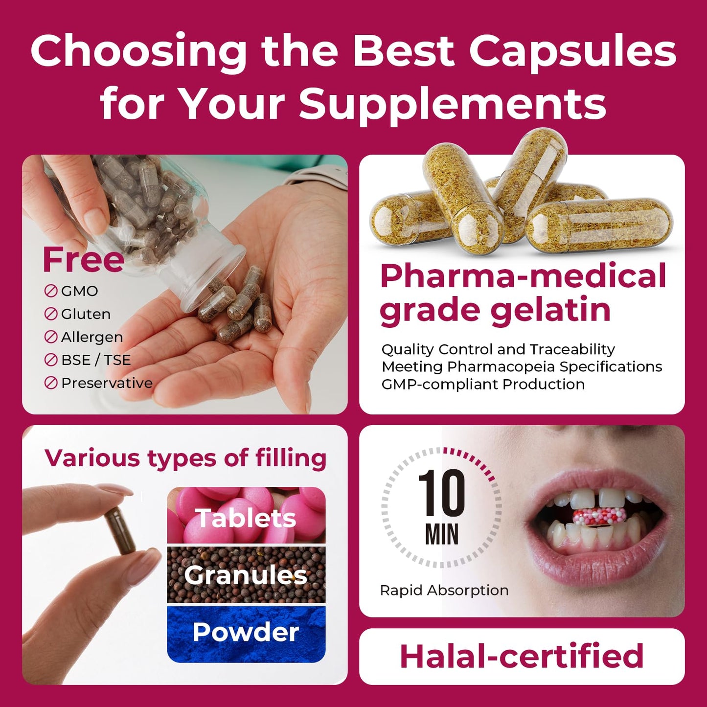 ATLEMISME Empty Gelatin Capsules Size 0, 500 Count