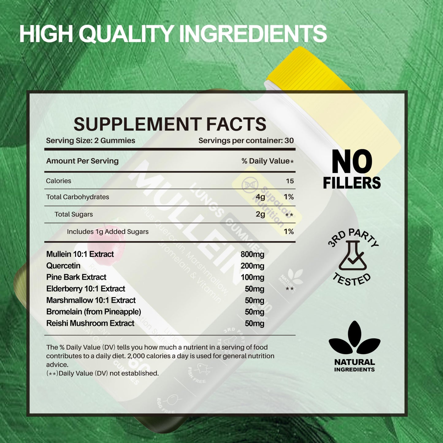 MEGNETA Natural Mullein Lung Cleanse Gummies 60 Gummies