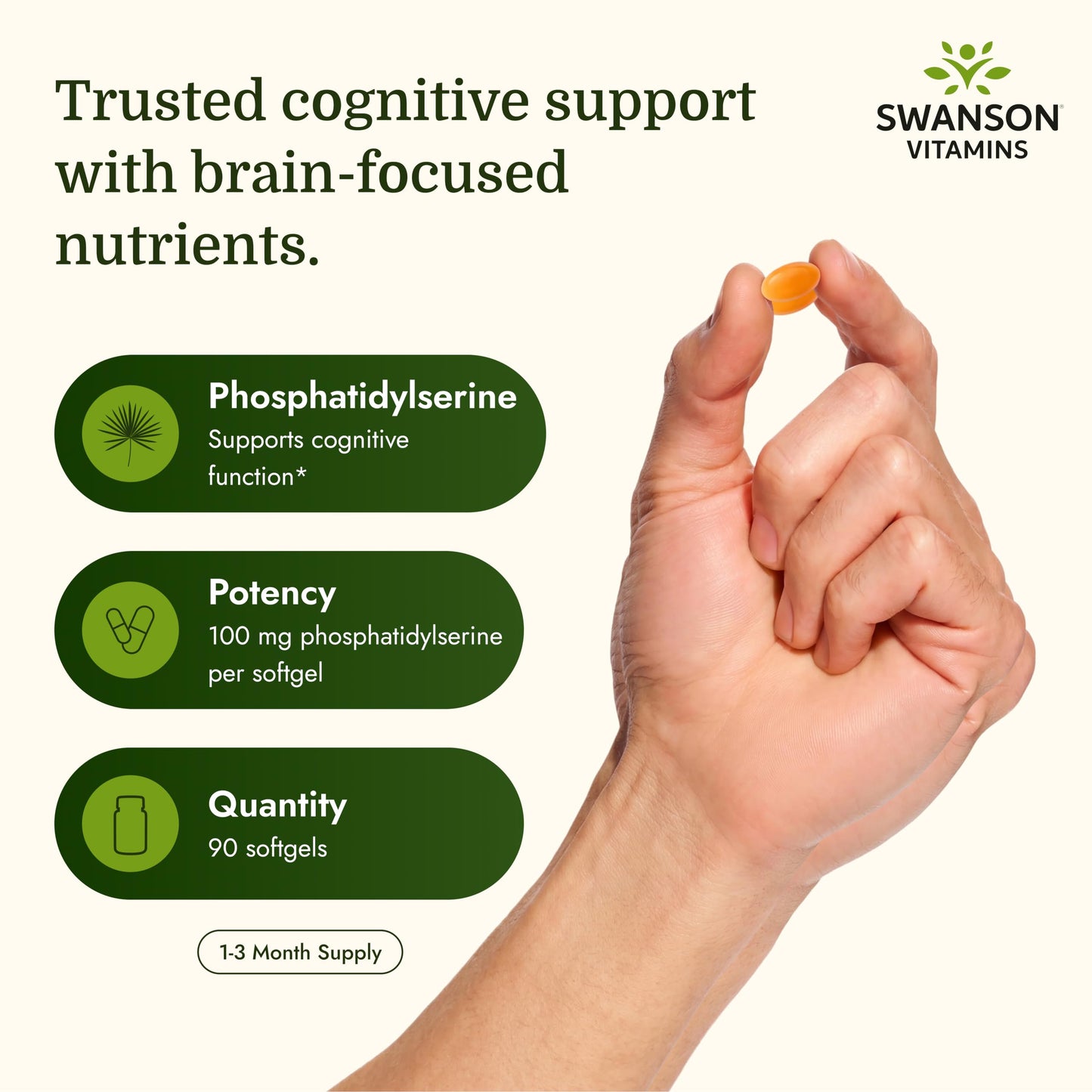 Swanson Phosphatidylserine Brain Health 100 mg Softgel, 90 Count