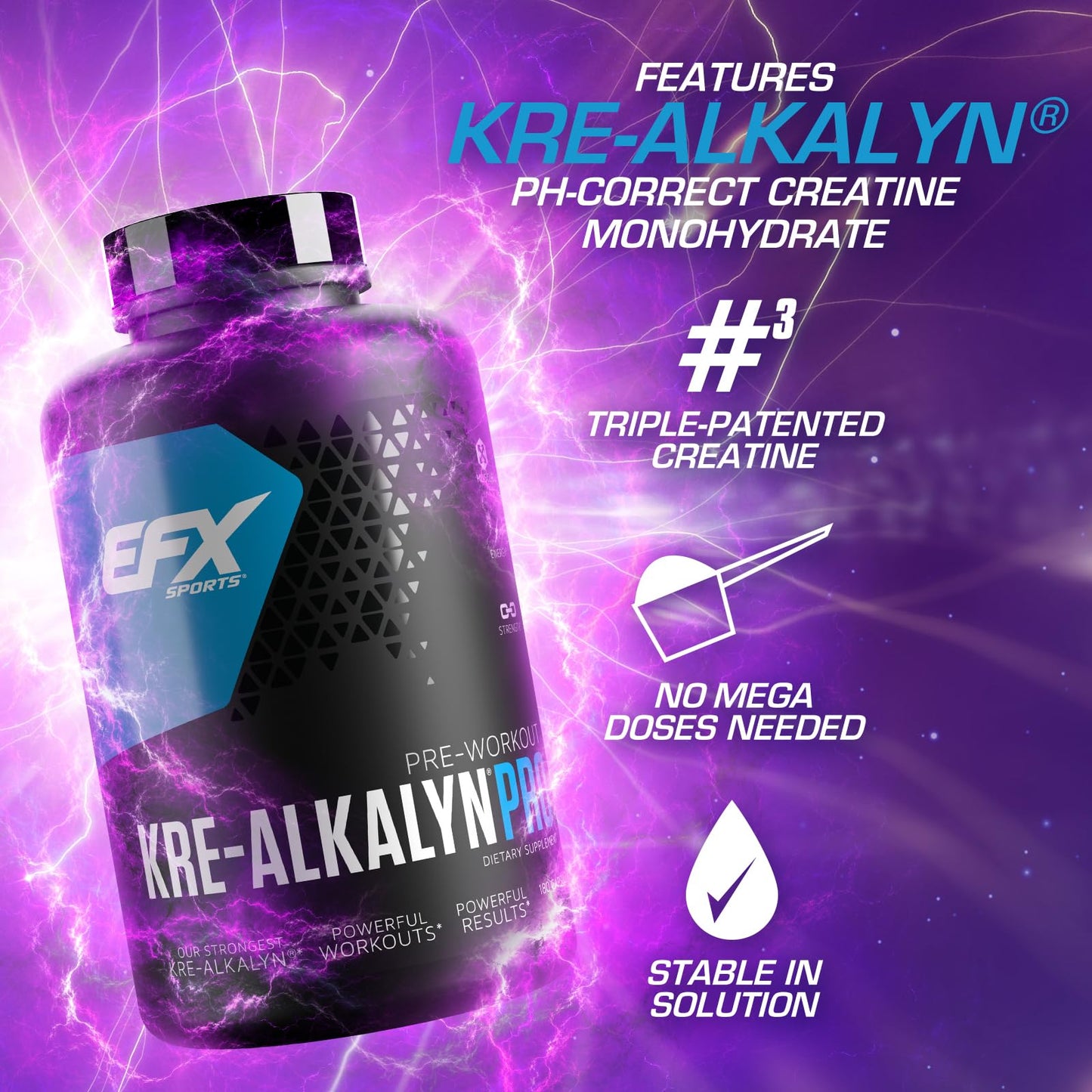 EFX Sports Kre-Alkalyn Pro Capsule 180 Count