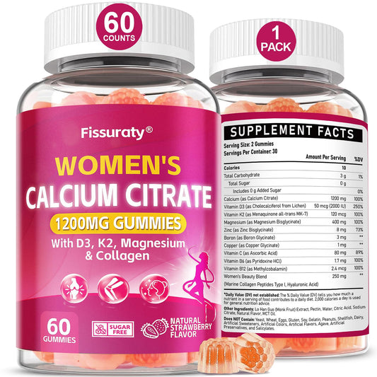 Fissuraty Calcium Citrate Gummies 1200mg 60 Count