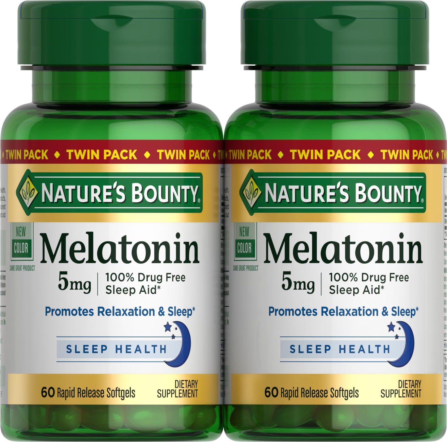 Nature's Bounty Melatonin 5mg Softgels, 180 Count