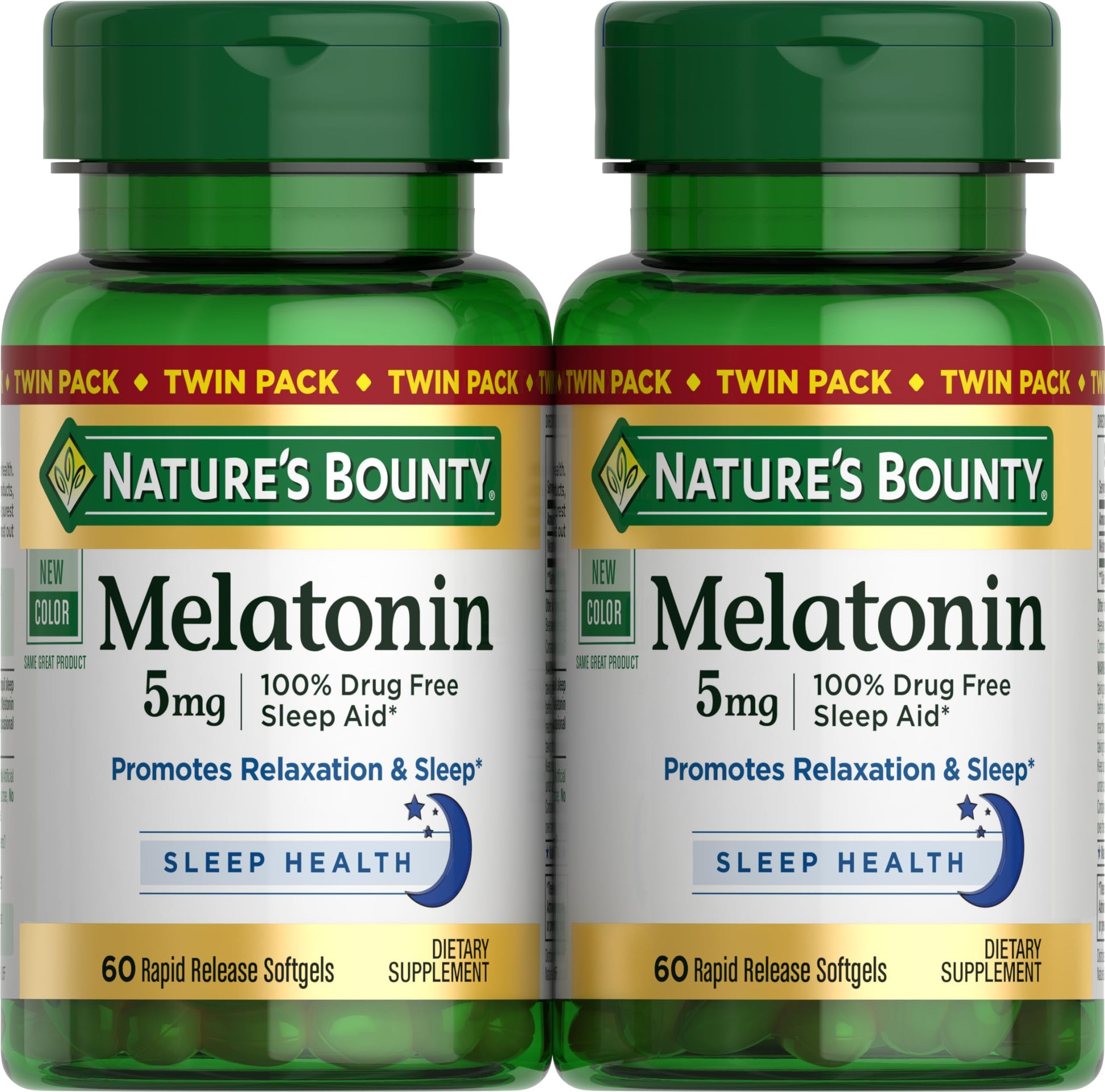 Nature's Bounty Melatonin 5mg Softgels, 180 Count