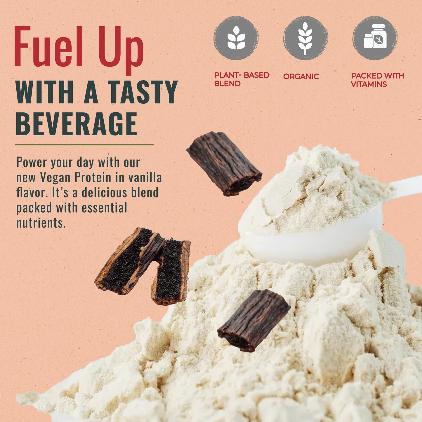 zenbodi Fuel Vegan Protein Powder Vanilla, 32 Servings