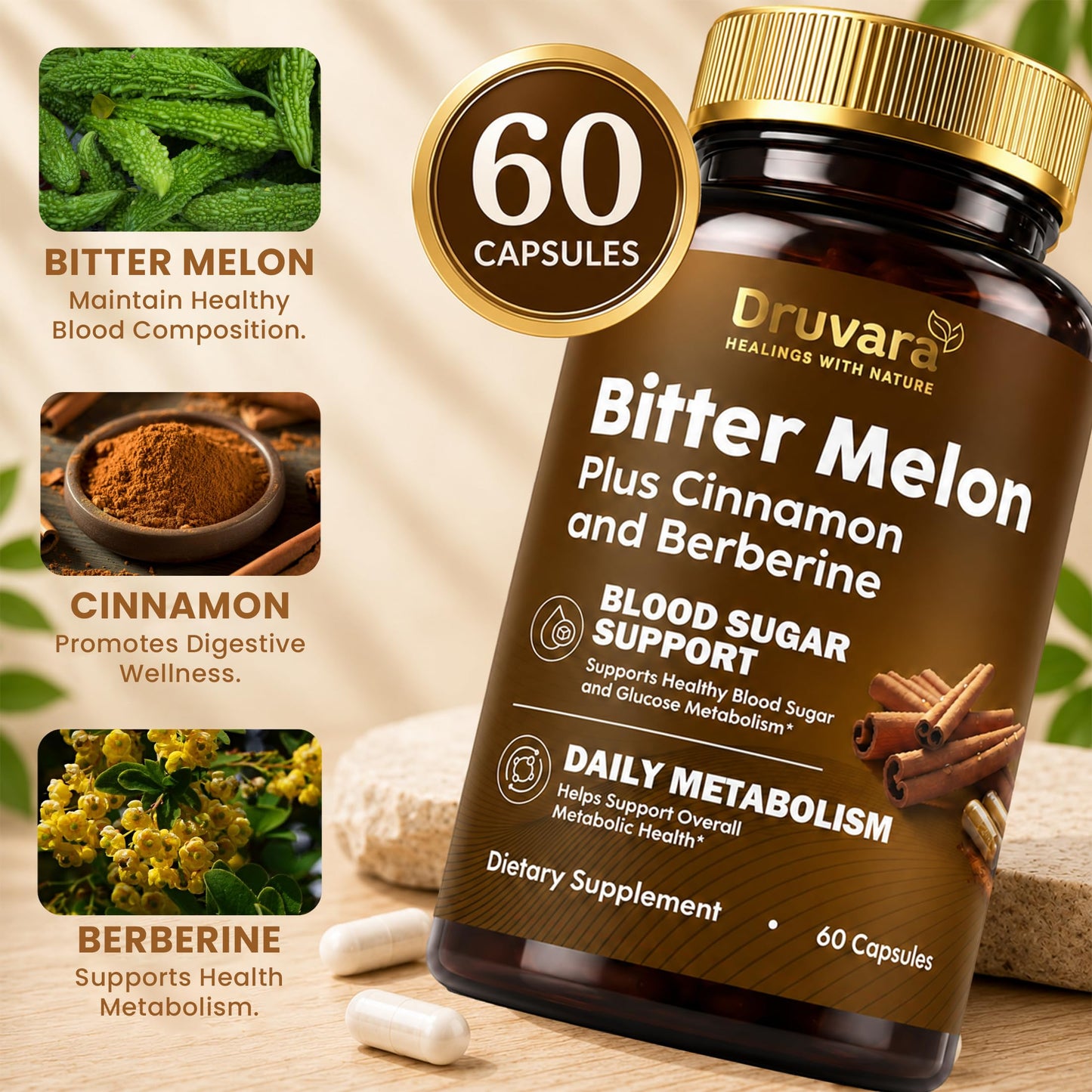 Druvara Bitter Melon Capsules, 60 Capsules