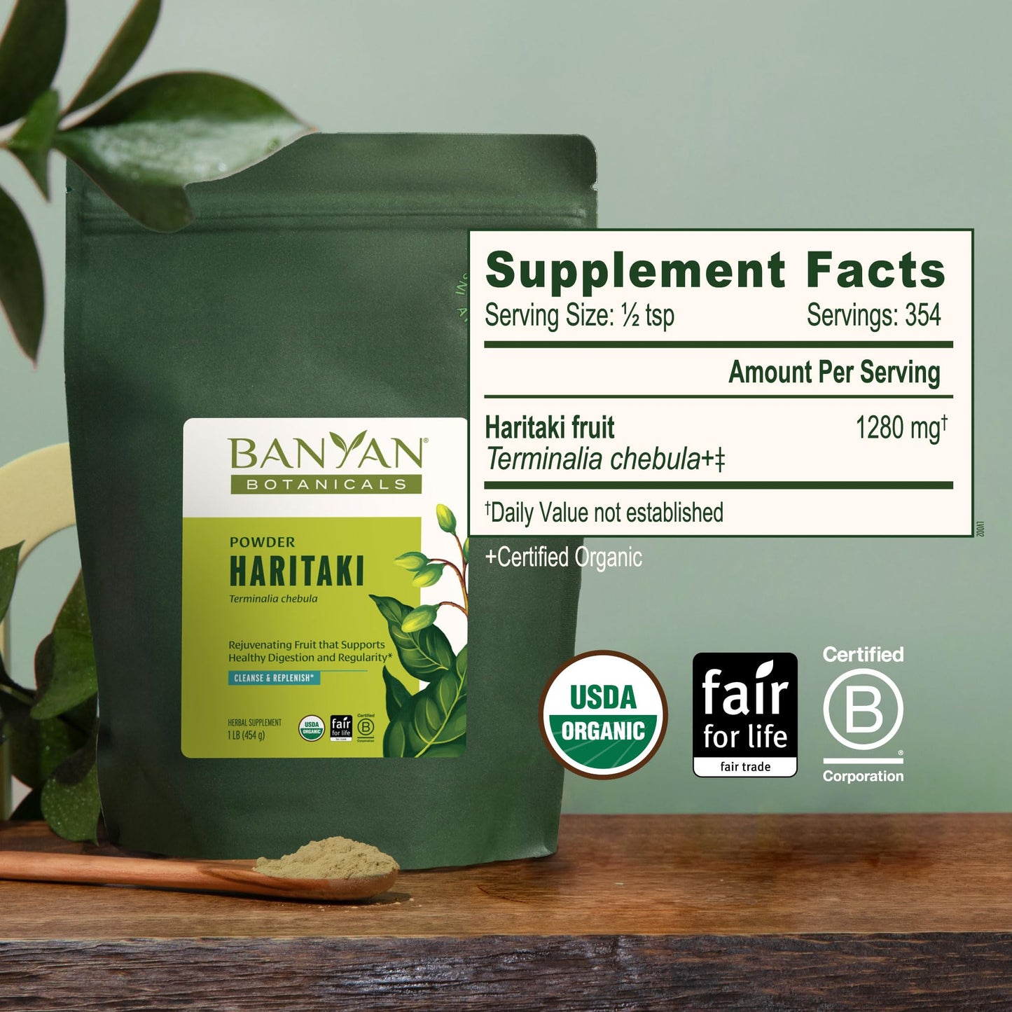 Banyan Botanicals Organic Haritaki Powder 16 Ounce (Pack of 1)