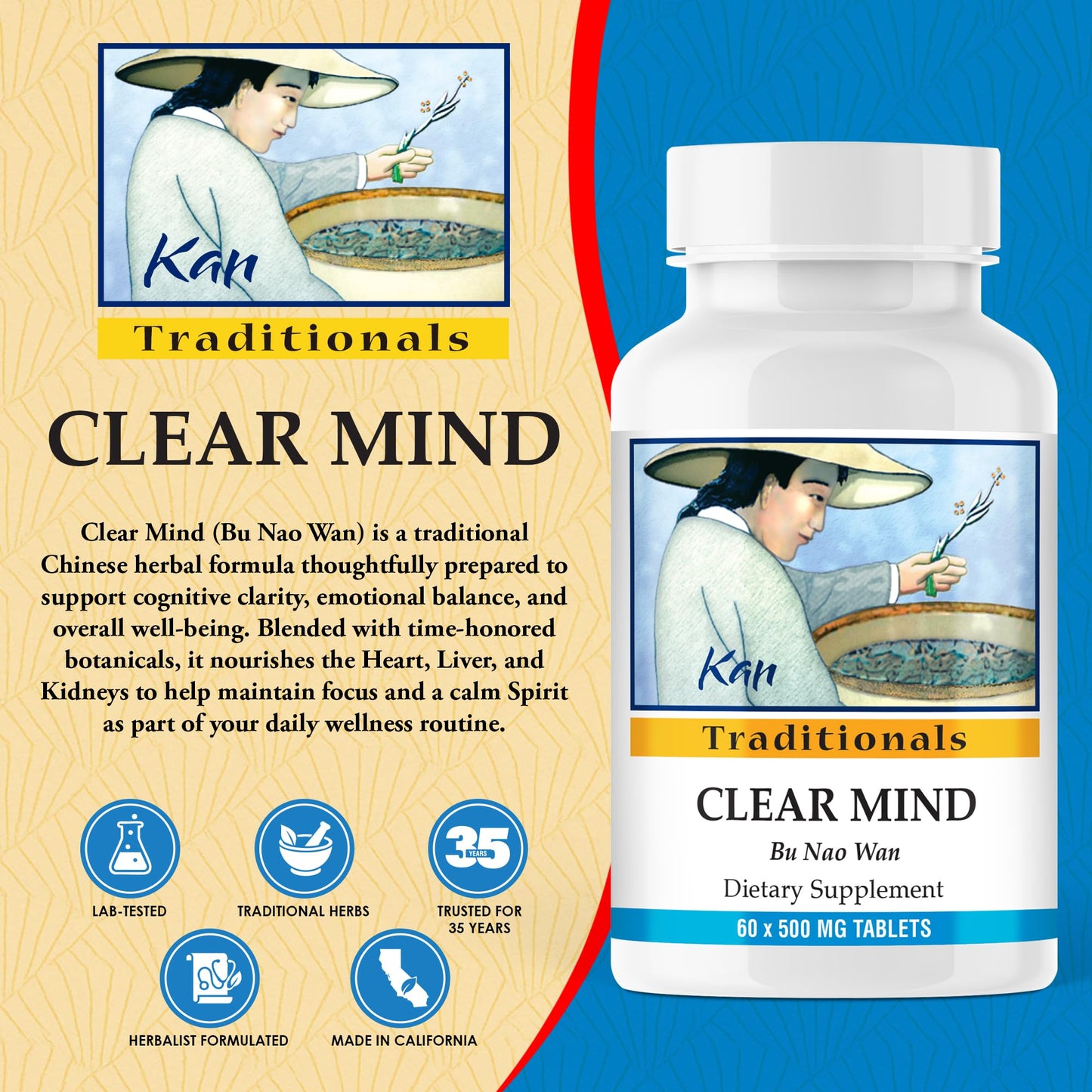 Kan Herbs Clear Mind Formula 60 Tablets