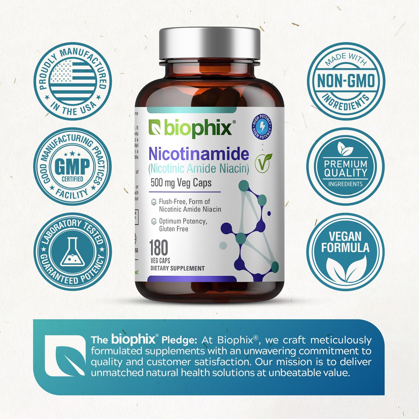 biophix B-3 Nicotinamide 500 mg 180 Capsules