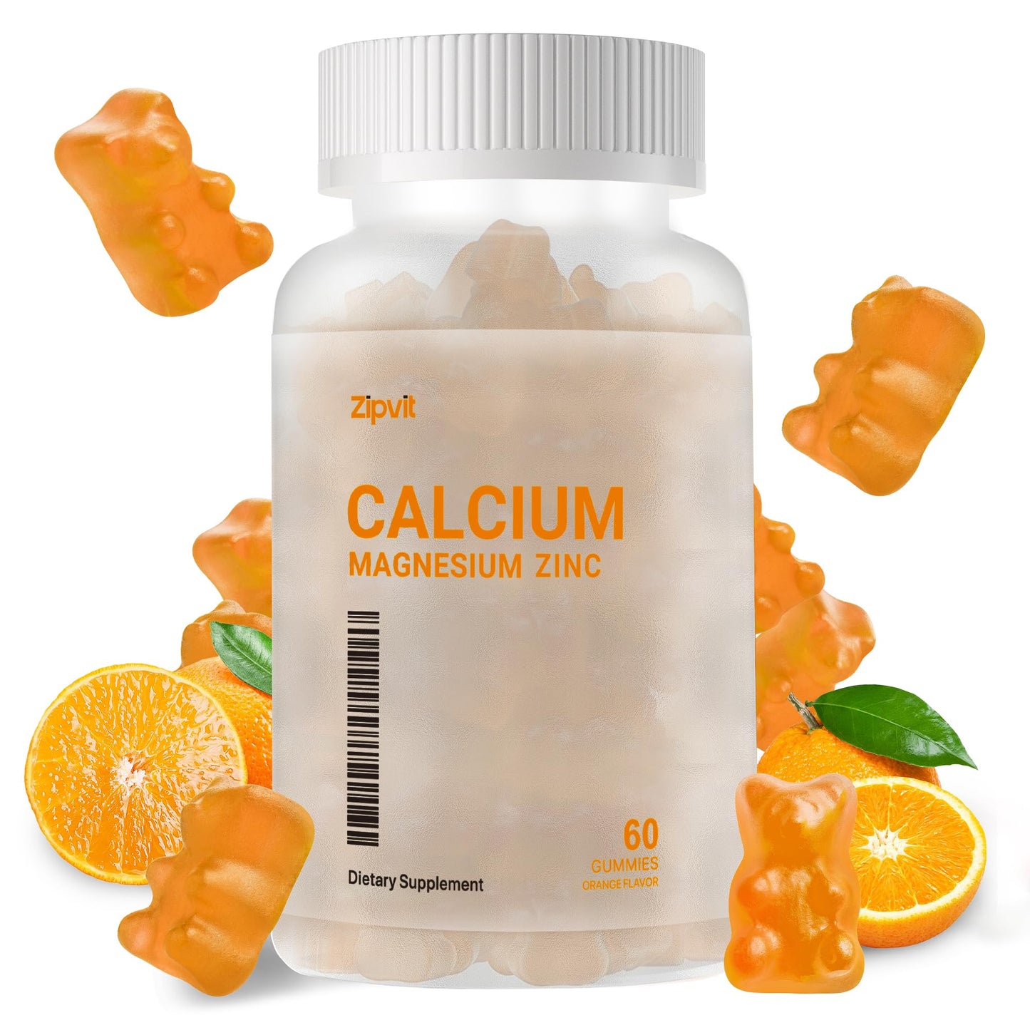 zipvit Calcium Magnesium Zinc Gummies with Vitamin D3 & K2 - High Potency Enhanced Absorption, 60 Count Gummies