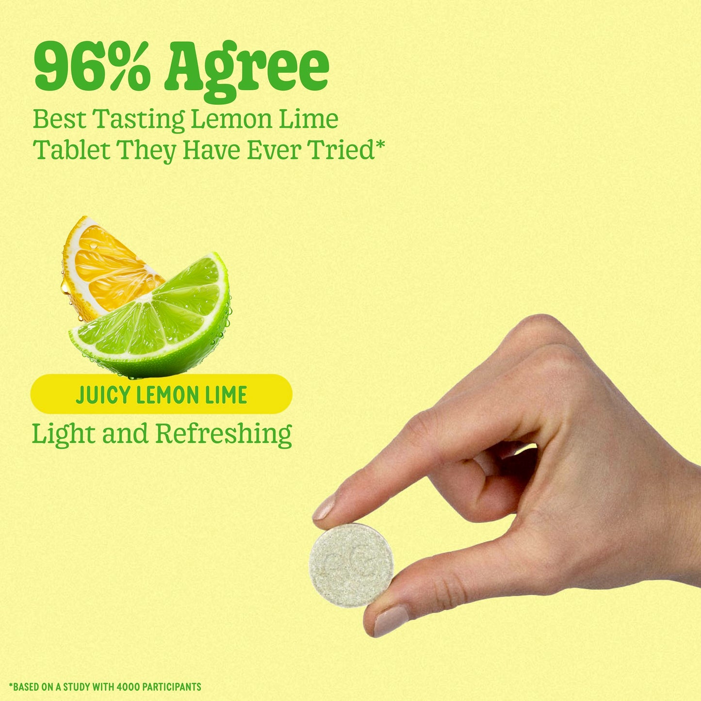 8G Daily Greens Effervescent Tablets, Lemon Lime, 30 Count