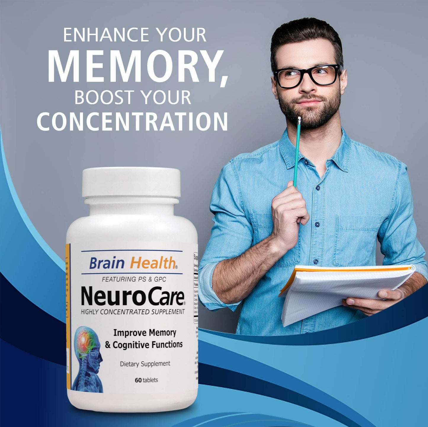 Vitamins Organic Farms Neuro Care Nootropic Brain Health Supplement Tablet, 60 Tablets