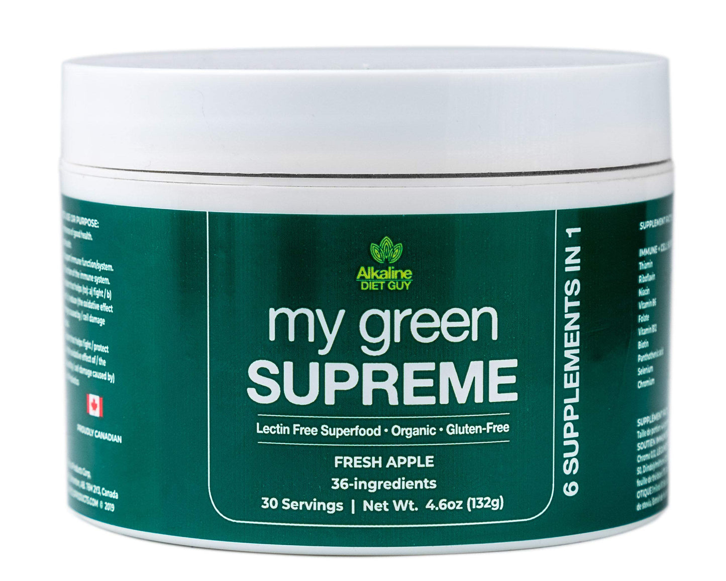 Alkaline Diet Guy My Green Supreme Organic 6-in-1 Premium Superfood Powder 4.6 oz