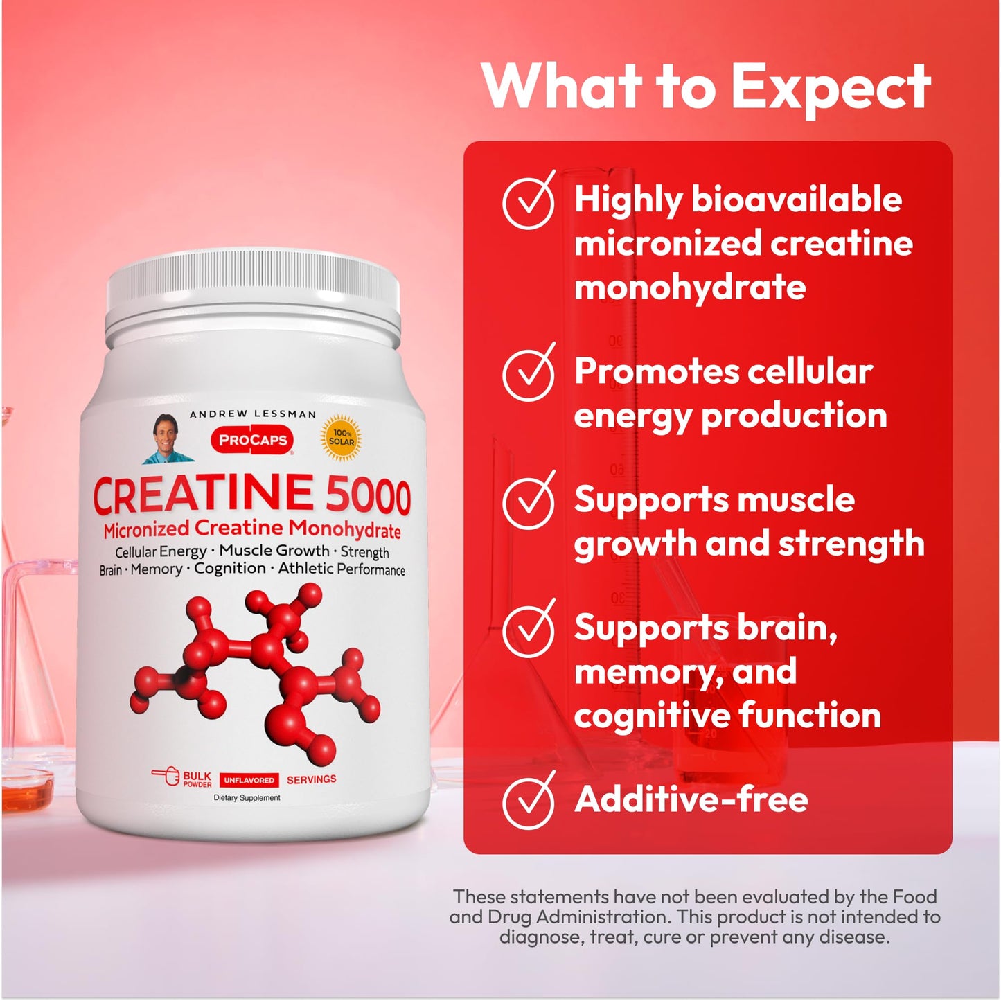 ANDREW LESSMAN ProCaps Micronized Creatine Monohydrate Powder, 21.2