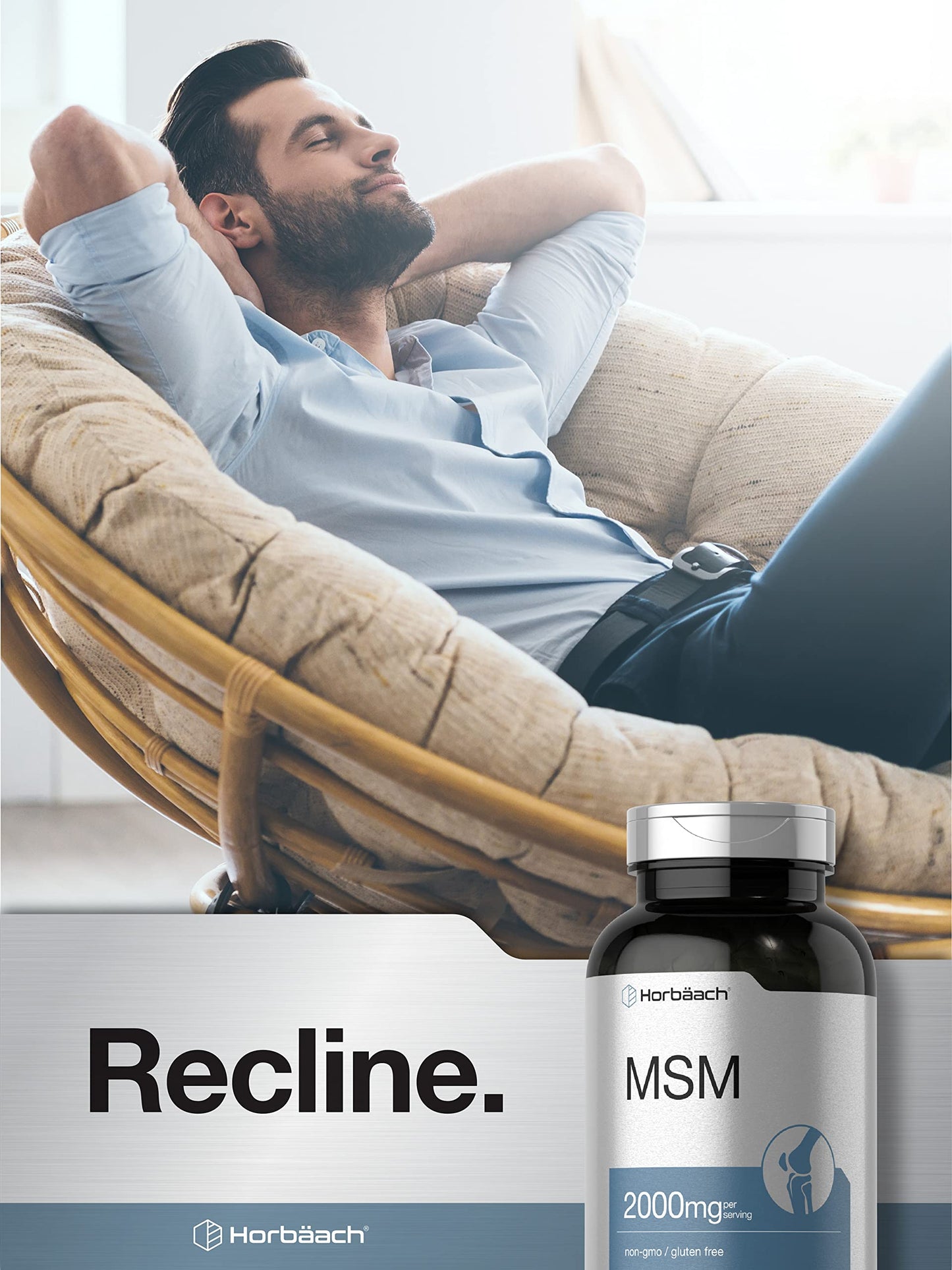 Horbäach MSM Methylsulfonylmethane 2000mg Capsule, 250 Capsules