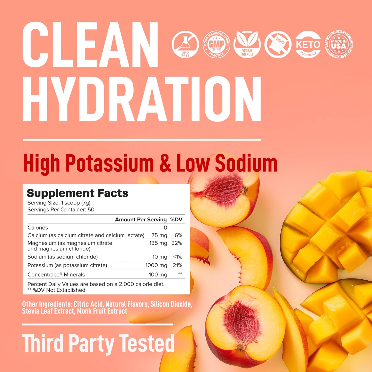 Keppi Electrolytes Powder Peach Mango 50 Servings