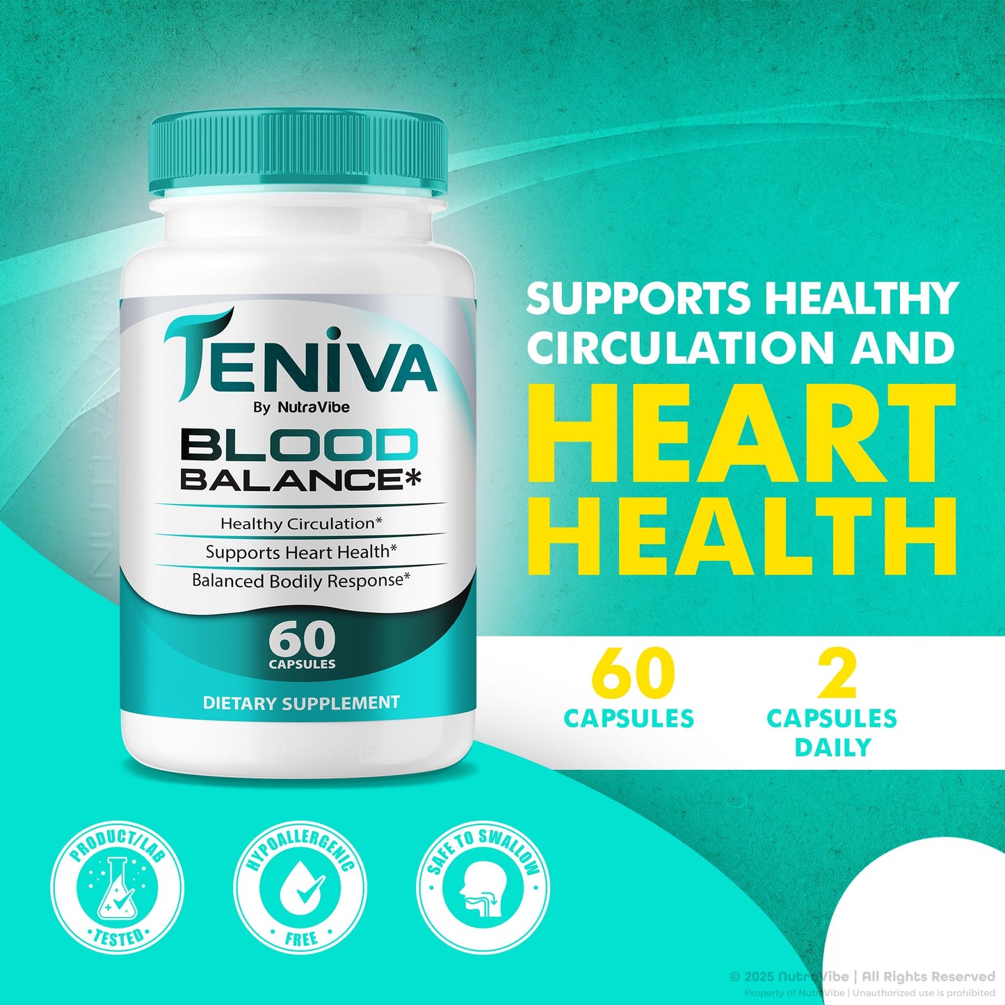 NutraVibe Teniva Blood Balance 60 Capsules