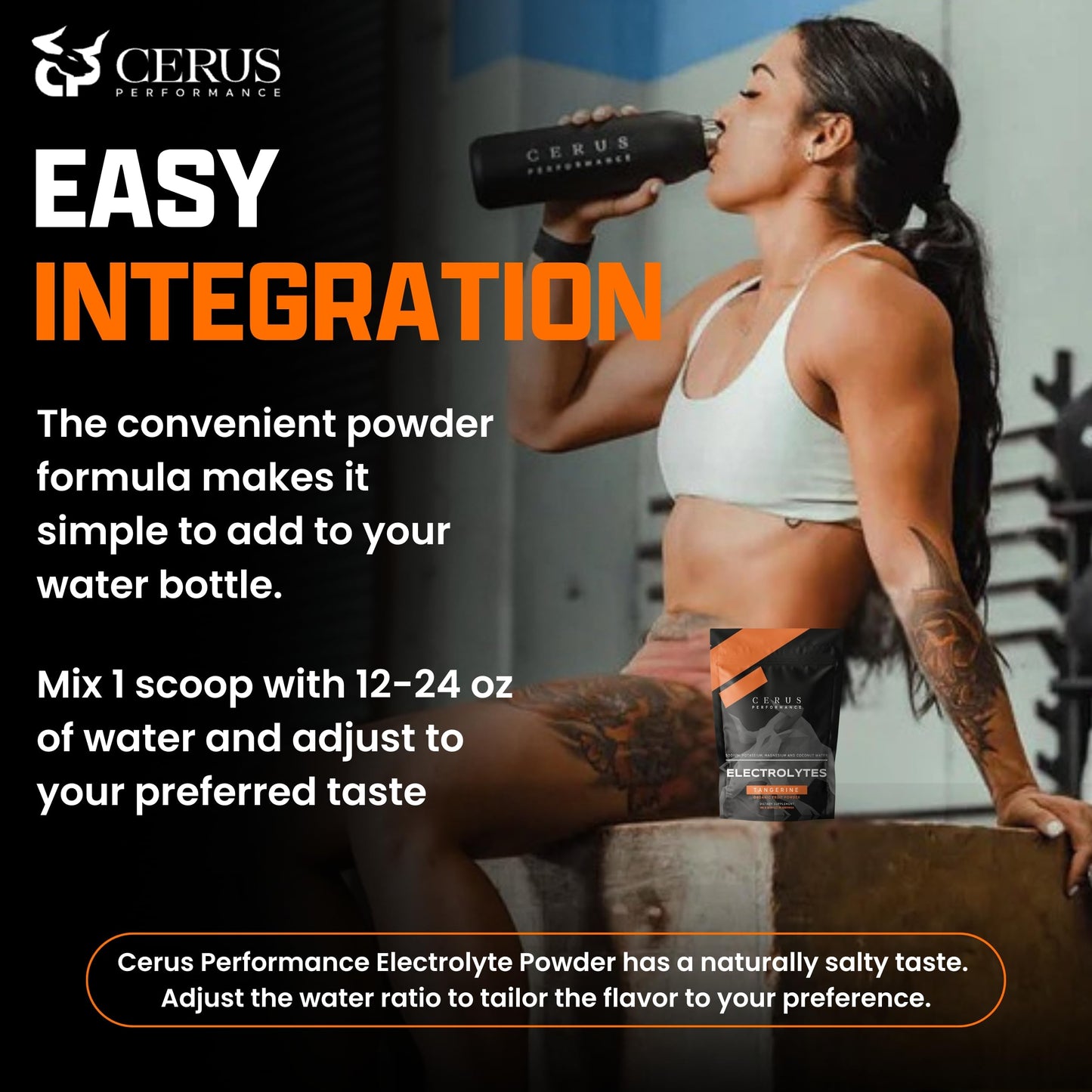 Cerus Performance Electrolyte Powder, Tangerine Flavor, 6.56 oz