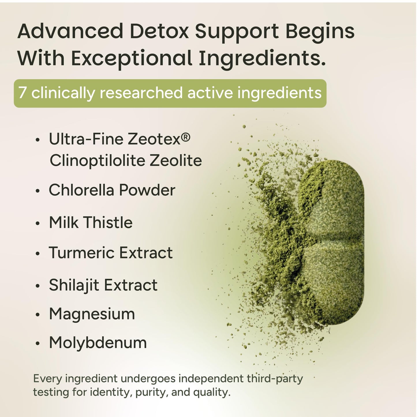 Harmonex Zeolite Detox Micropollutant Binder Tablets 100 Count