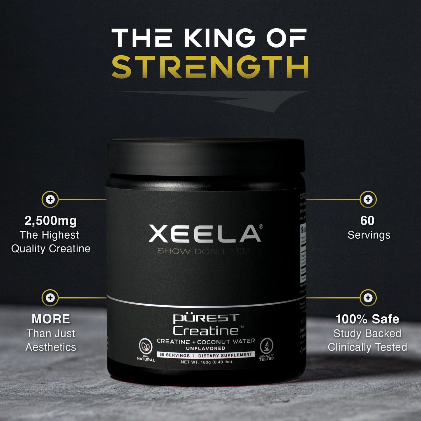 XEELA Creatine for Lean Muscle Gain Powder 8.82 Ounce