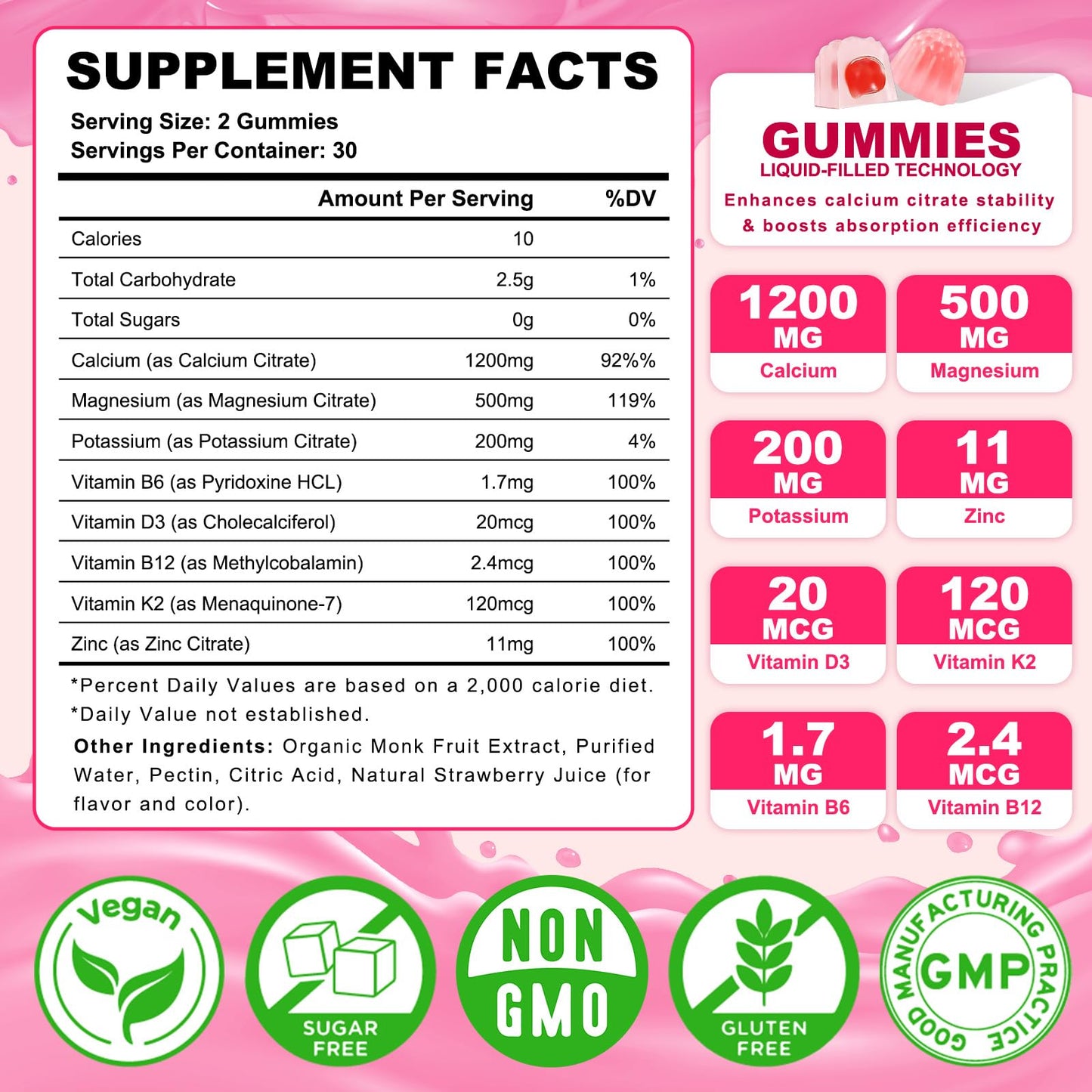 Sijigood Calcium Citrate Gummies 60 Count