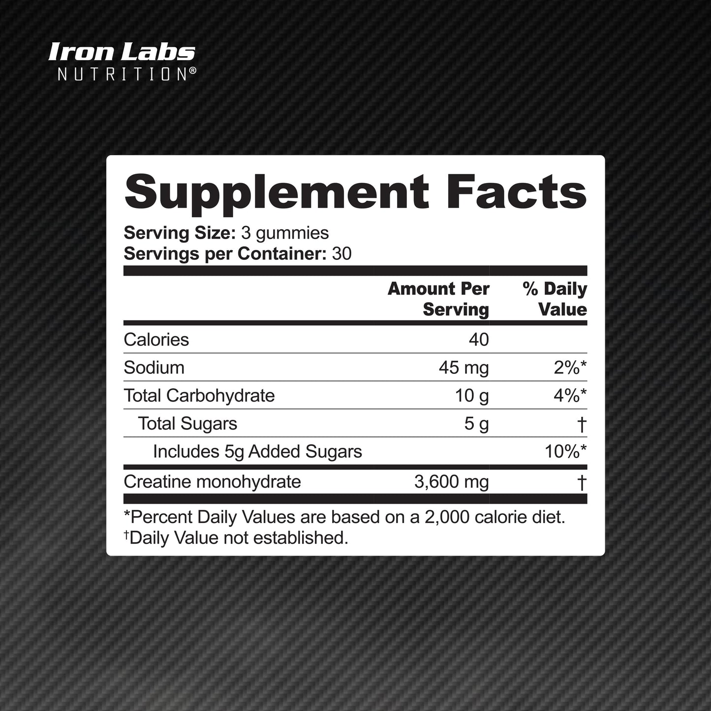 Iron Labs Nutrition Creatine Monohydrate Gummies 180 Gummies