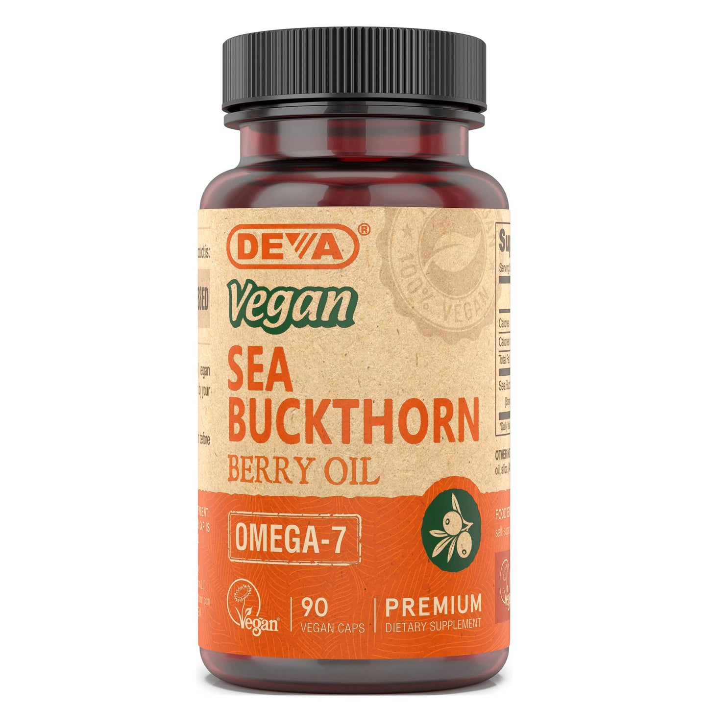 DEVA Vegan Sea Buckthorn Berry Oil 500mg Capsule, 90 Count