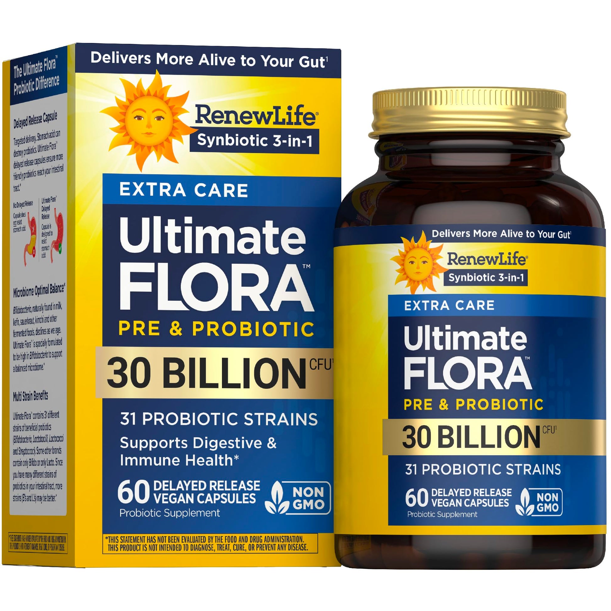 Renew Life Extra Care Digestive Probiotic 60 Vegetarian Capsules