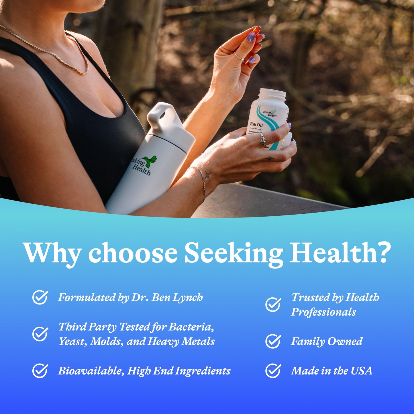 Seeking Health Fish Oil 400mg EPA / 400mg DHA Norwegian Fish Oil Softgel, 60 Count
