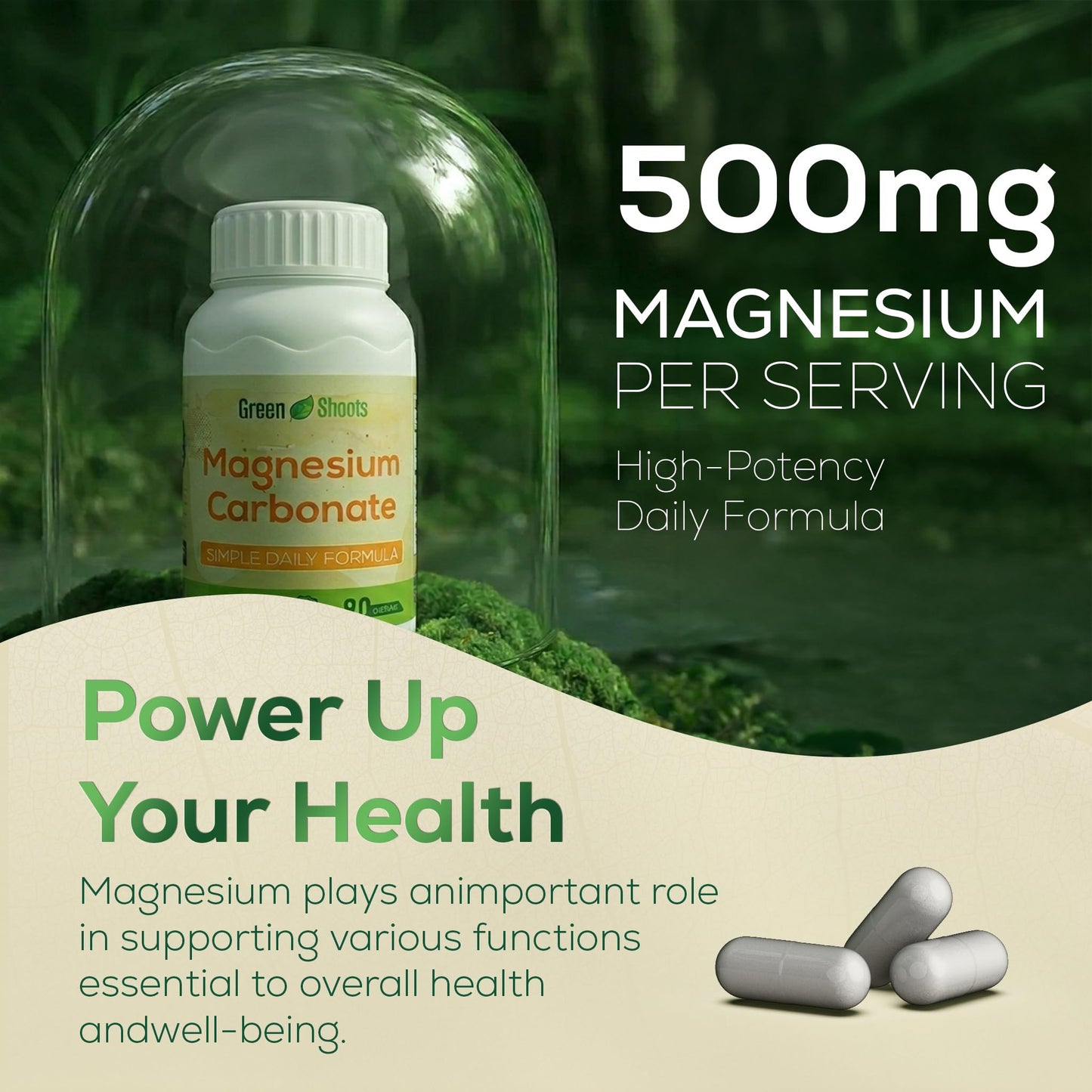 Greenshoots Magnesium Carbonate Capsules, 90 Capsules