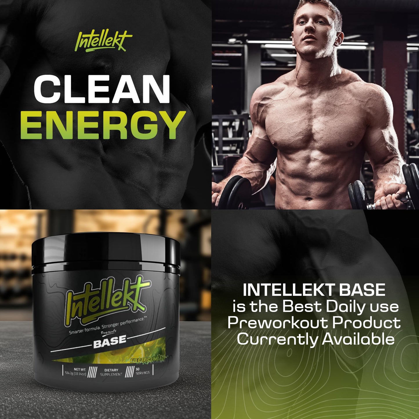 Intellekt BASE Daily Pre Workout Powder for Men and Women, 30 Servings