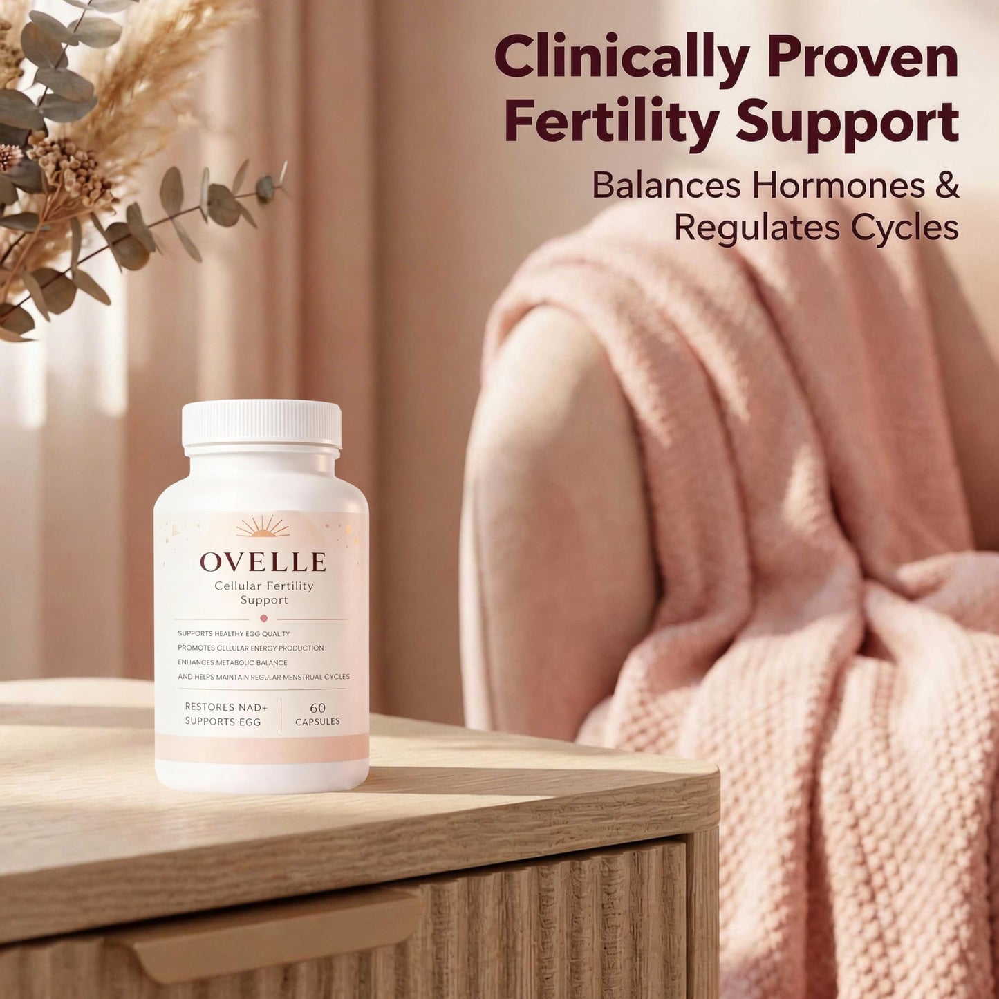 Velura Ovelle Fertility for Women-Hormonal Balance & Cycle 60 Capsules
