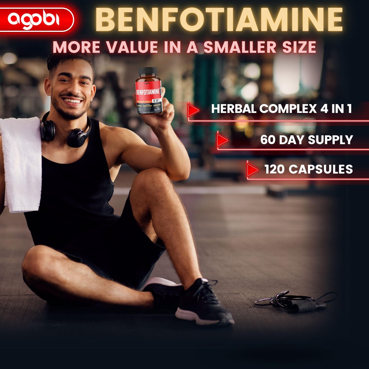 Agobi 4in1 Benfotiamine Supplement Capsule 120 Capsules