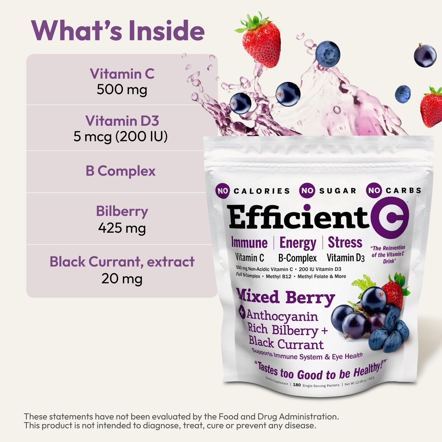 ANDREW LESSMAN Efficient C Mixed Berry Powder 180 Packets